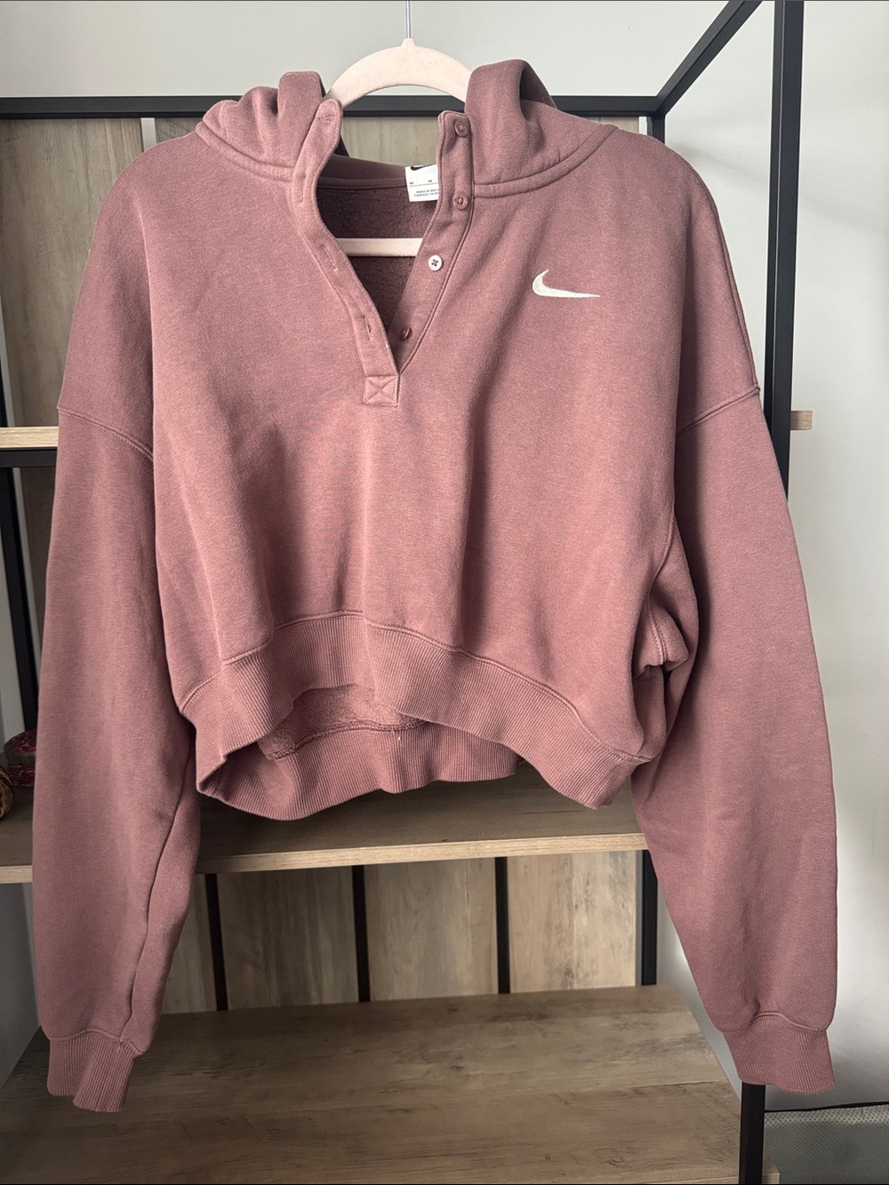 Nike Cropped Phoenix Fleece Henley Hoodie